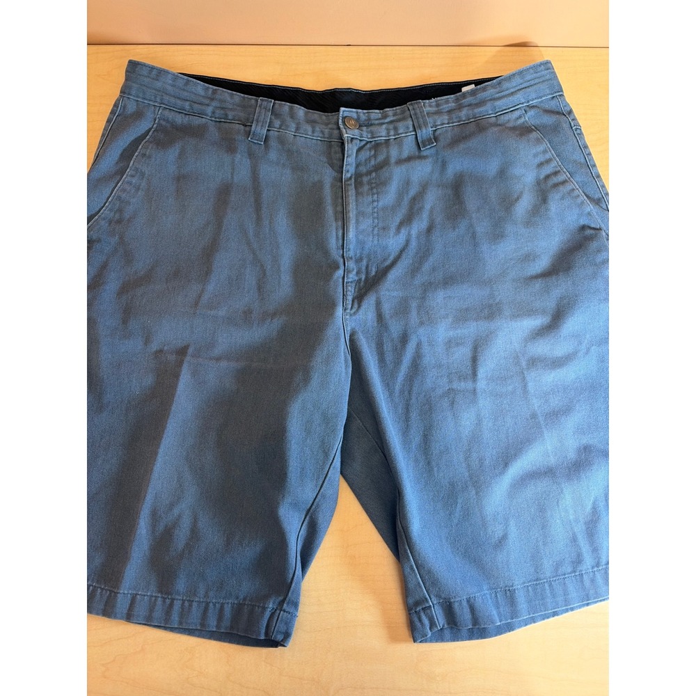 Volcom Frickin Modern Stretch Chino Shorts Mens 38 Blue Grey Slate Flat Front